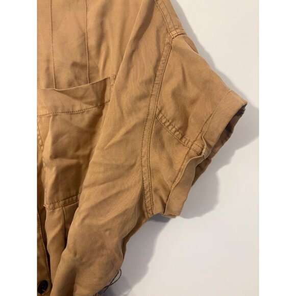 UO Button-Down Women’s S-P Tan Utility Dress W Belt Urban Outfitters - Picture 4 of 11